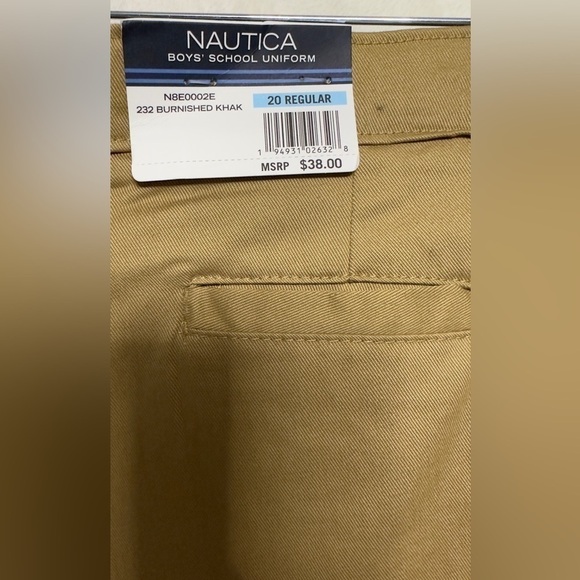 Nautica School Uniform Shorts, Burnished Khaki boys size 18 or 20 - Picture 4 of 8